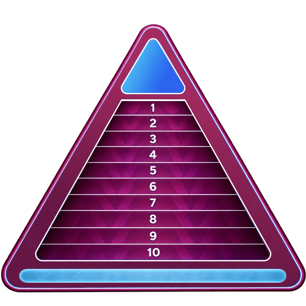Villa Pyramid board with ten numbered answer rows